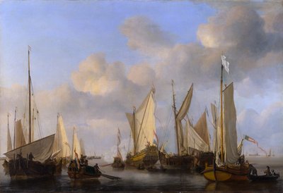 Eine niederländische Yacht salutiert von Willem van de Velde the Younger